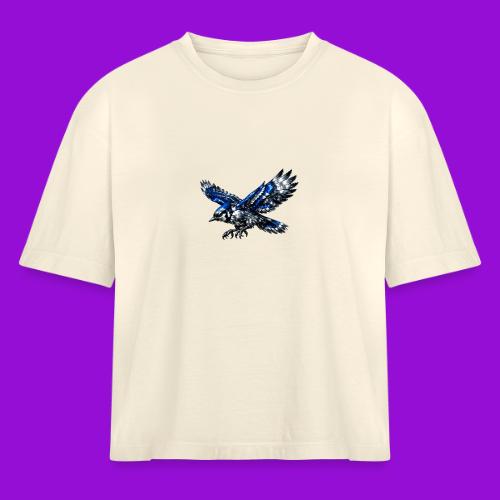Silver Blue Jay Dive - Women's Heavyweight Cropped T-Shirt