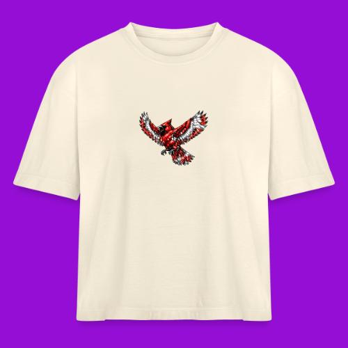 Cardinal in Flight - Women's Heavyweight Cropped T-Shirt