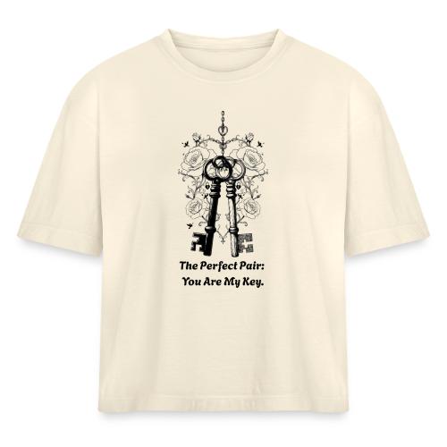 Valentine love keys - Women's Heavyweight Cropped T-Shirt