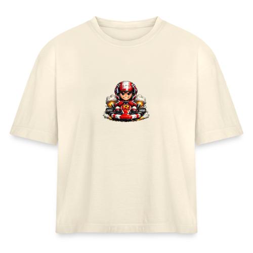 Carcadelogoracerfront - Women's Heavyweight Cropped T-Shirt