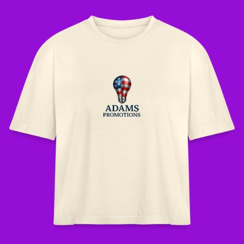 Adams promotions American flag metallic light bulb - Women's Heavyweight Cropped T-Shirt