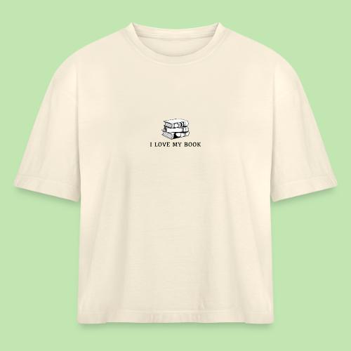 I love my book t-shirt - Women's Heavyweight Cropped T-Shirt