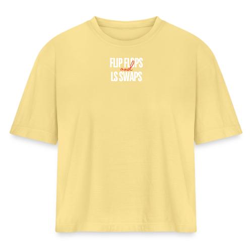 Flip Flops & LS Swaps - Women's Heavyweight Cropped T-Shirt