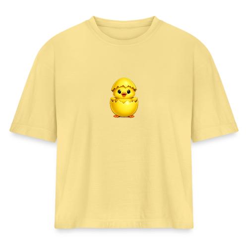 Easter Chick yellow - Women's Heavyweight Cropped T-Shirt