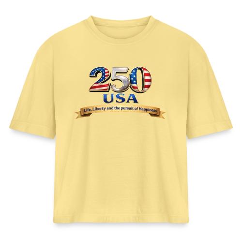 250 USA Liberty Banner - Women's Heavyweight Cropped T-Shirt
