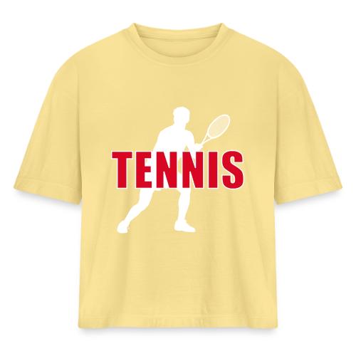 Red Court Tennis - Women's Heavyweight Cropped T-Shirt