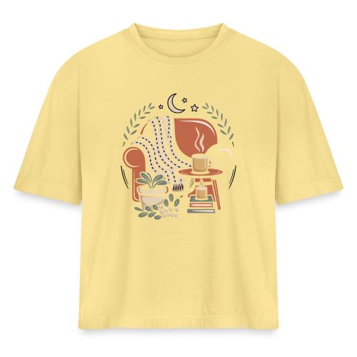 Moonlit Cozy Night Recliner - Women's Heavyweight Cropped T-Shirt