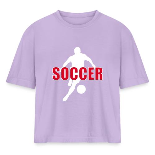 Power Kick Soccer - Women's Heavyweight Cropped T-Shirt