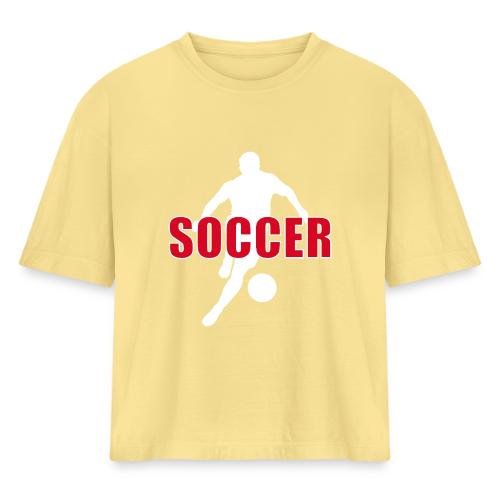 Power Kick Soccer - Women's Heavyweight Cropped T-Shirt