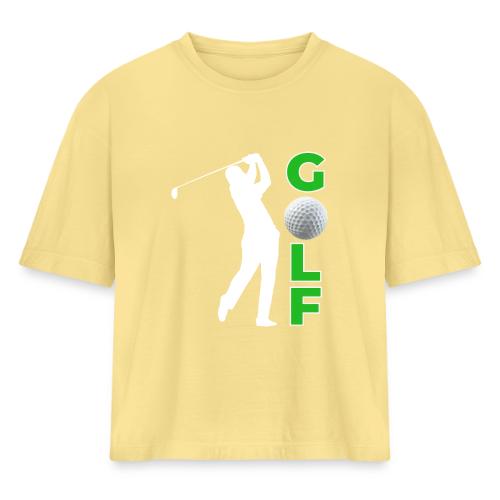 Golf: Classic Golf Motion - Women's Heavyweight Cropped T-Shirt