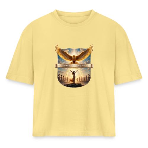 Women’s Day Eagle Matriarch T Shirt,, Gift for Mom - Women's Heavyweight Cropped T-Shirt