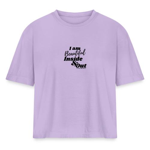 I am Beautiful - Inside and Out | Black Type - Women's Heavyweight Cropped T-Shirt