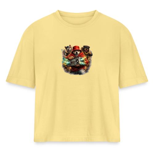 Urban Beat Dog Heroes - Women's Heavyweight Cropped T-Shirt