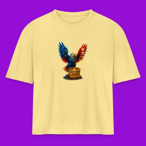 Veterans Press & Bald Eagle Flag 2 Print Set - Women's Heavyweight Cropped T-Shirt