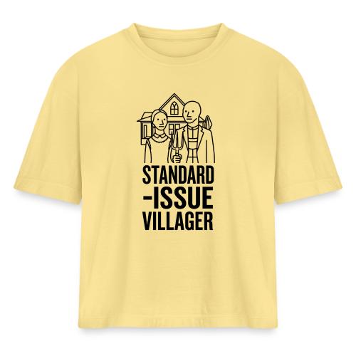 Standard-Issue Villagers (Black on Light) - Women's Heavyweight Cropped T-Shirt