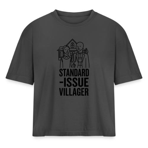 Standard-Issue Villagers (Black on Light) - Women's Heavyweight Cropped T-Shirt