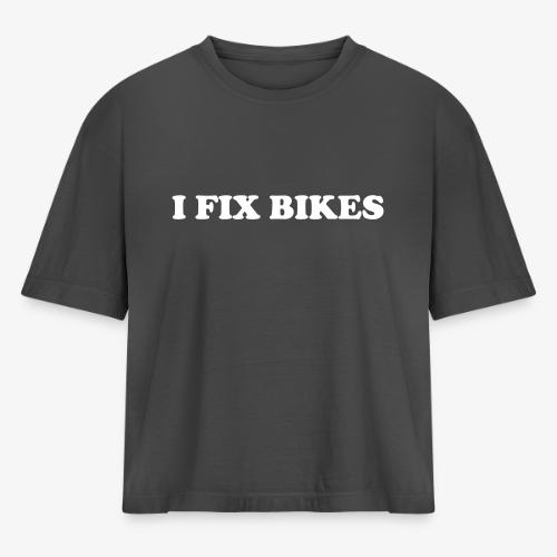 i fix bikes - Women's Heavyweight Cropped T-Shirt