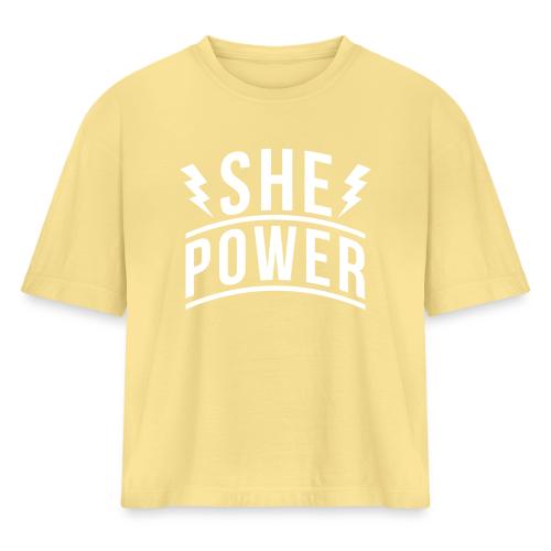 She Power - Women's Heavyweight Cropped T-Shirt