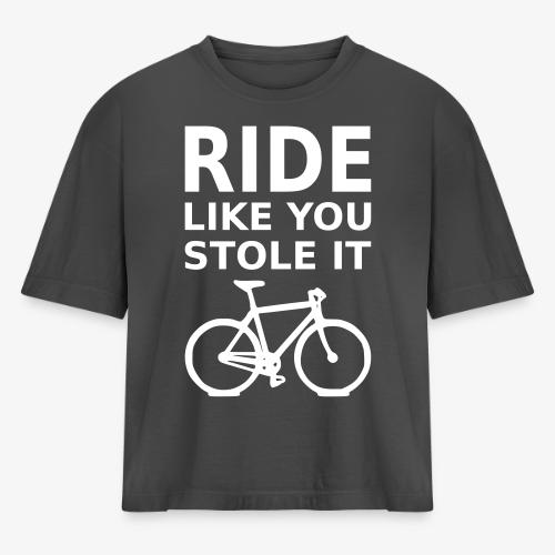 ride like you stole it - bicycle - Women's Heavyweight Cropped T-Shirt