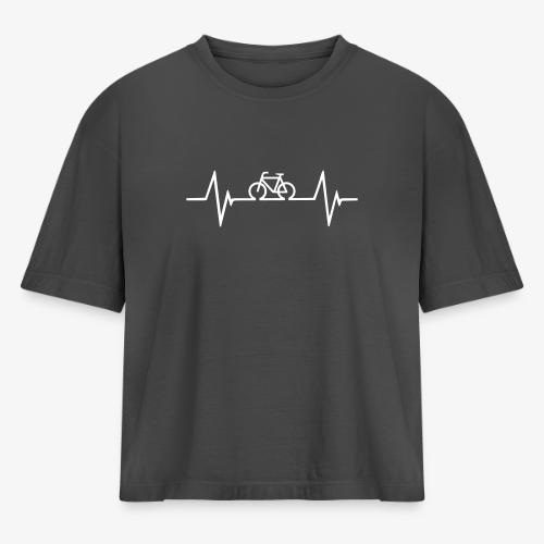 Bicycle Hearbeat - Women's Heavyweight Cropped T-Shirt