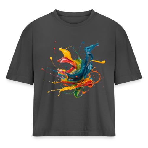 Chromatic Flow - Women's Heavyweight Cropped T-Shirt