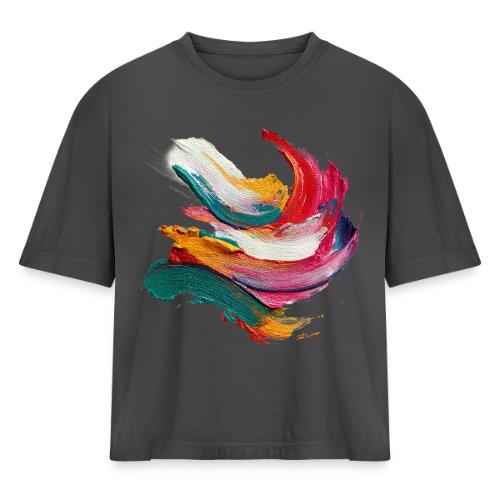Colorful brushstrokes - Women's Heavyweight Cropped T-Shirt