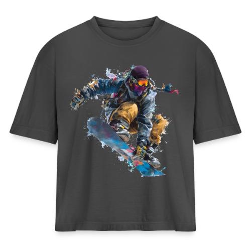 Snowboarding: Splash of Speed - Women's Heavyweight Cropped T-Shirt