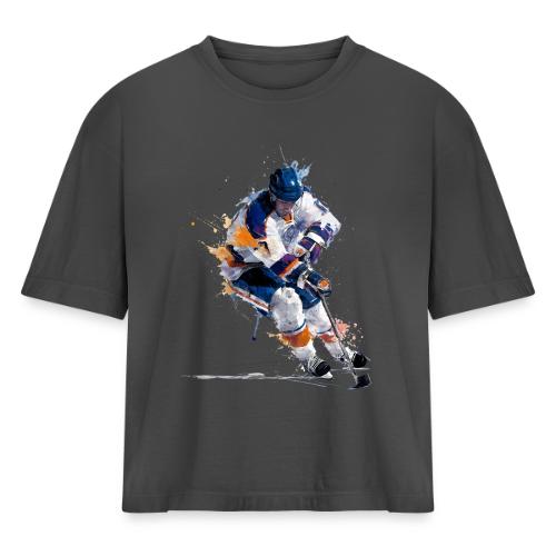 Hockey: Icy Streaks - Women's Heavyweight Cropped T-Shirt