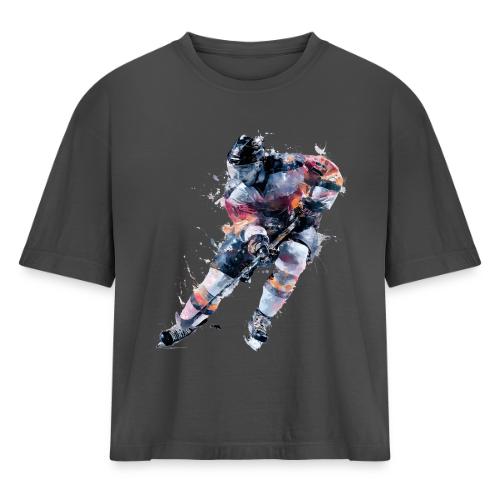 Hockey: Frozen Motion - Women's Heavyweight Cropped T-Shirt