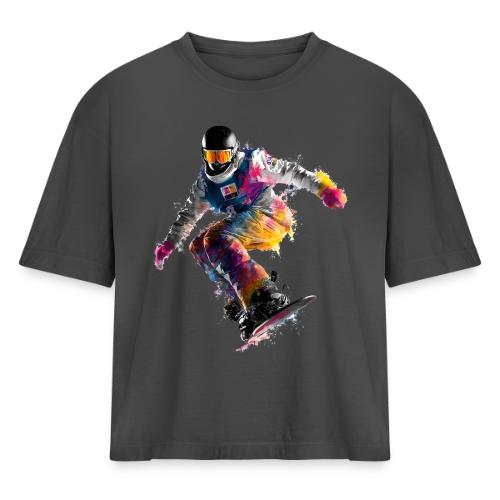 Snowboarding: Frozen Palette - Women's Heavyweight Cropped T-Shirt