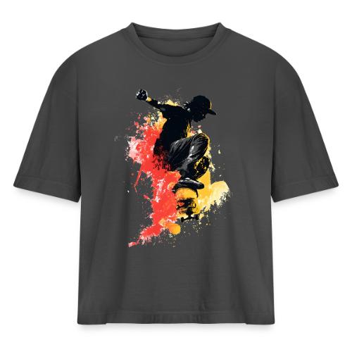 Skateboarding: Splash of Motion - Women's Heavyweight Cropped T-Shirt