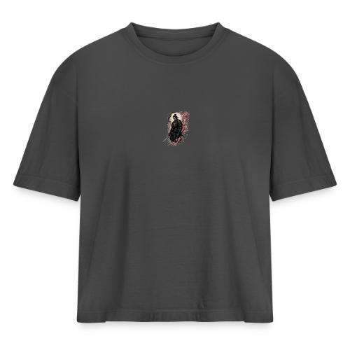 Samurai cherry blossoms - Women's Heavyweight Cropped T-Shirt