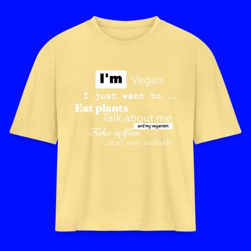 I'm a Vegan - Women's Heavyweight Cropped T-Shirt