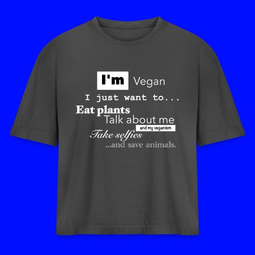 I'm a Vegan - Women's Heavyweight Cropped T-Shirt