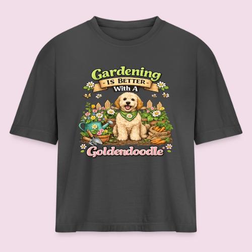 Gardening Is Better With A Goldendoodle - Women's Heavyweight Cropped T-Shirt