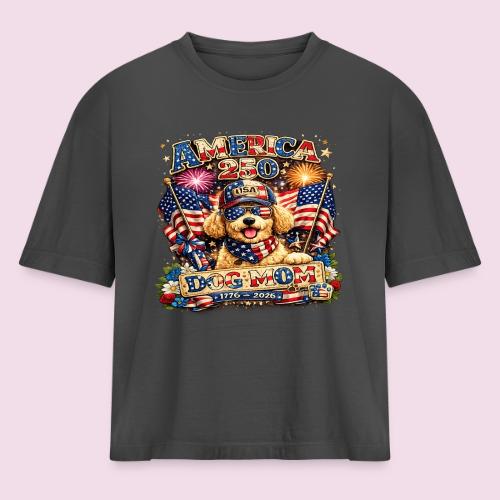 America 250 Dog Mom Patriotic Goldendoodle Shirt - Women's Heavyweight Cropped T-Shirt