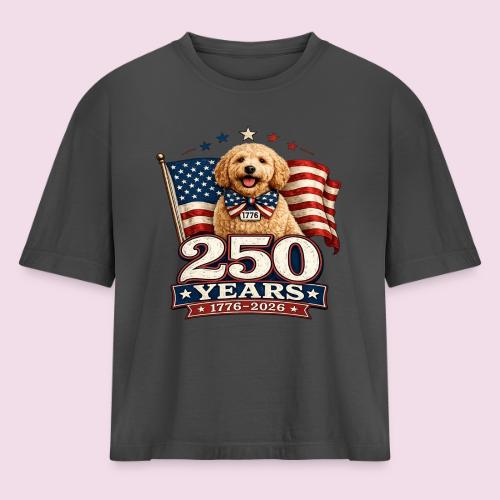 America 250 Dog Mom Goldendoodle - Women's Heavyweight Cropped T-Shirt