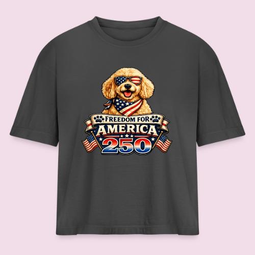Freedom For America 250 Patriotic Goldendoodle - Women's Heavyweight Cropped T-Shirt