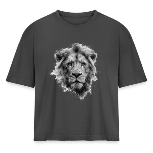 Lion: Monochrome King - Women's Heavyweight Cropped T-Shirt