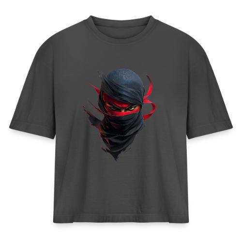 Crimson Stare Ninja - Women's Heavyweight Cropped T-Shirt