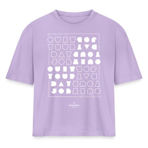 Quit upside white - Women's Heavyweight Cropped T-Shirt