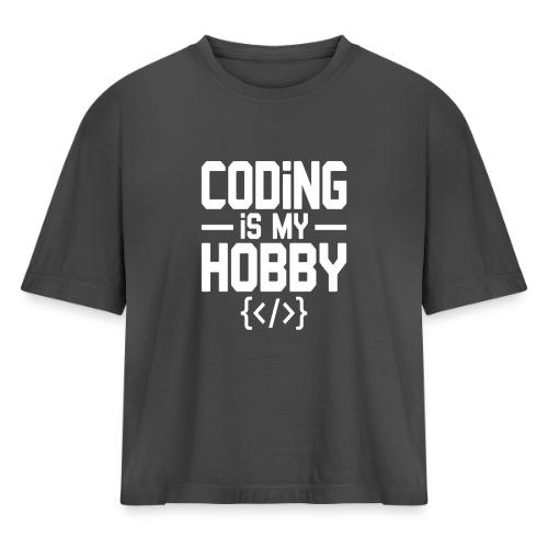 Coding Is My Hobby Typography - Women's Heavyweight Cropped T-Shirt