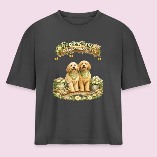 Garden Days & Goldendoodles Cozy Dog Lovers Design - Women's Heavyweight Cropped T-Shirt