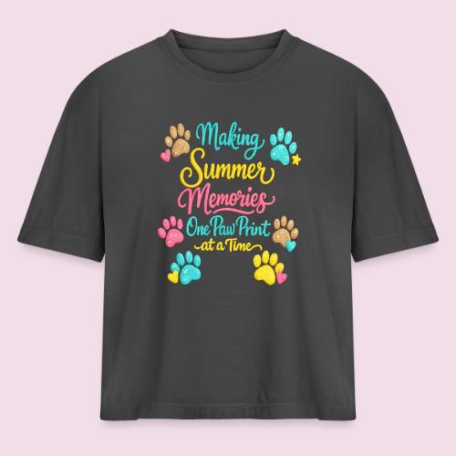 Making Summer Memories Faux Embroidery - Women's Heavyweight Cropped T-Shirt