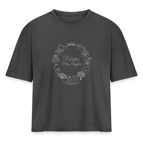 Future Mrs Minimalist Bridal Line Art - Women's Heavyweight Cropped T-Shirt