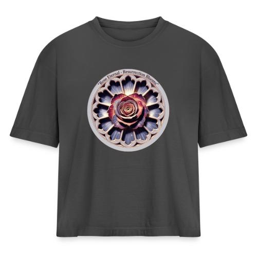 Easter Rose Resurrection T Shirt, Spring Gift - Women's Heavyweight Cropped T-Shirt