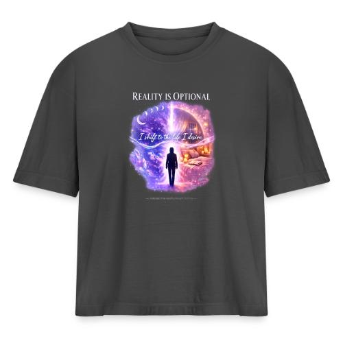 Reality Is Optional Cosmic Reality Shifting Portal - Women's Heavyweight Cropped T-Shirt