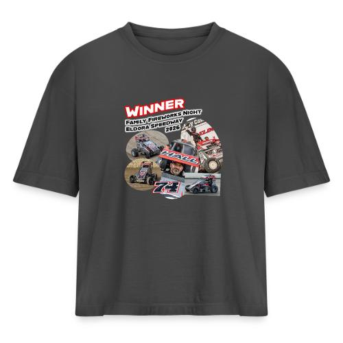 Luke Hall - Eldora Speedway FFN#1 Design 2 - Women's Heavyweight Cropped T-Shirt
