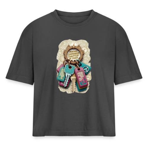 Minivan Commander T Shirt, Chauffeur of Chaos Mug - Women's Heavyweight Cropped T-Shirt