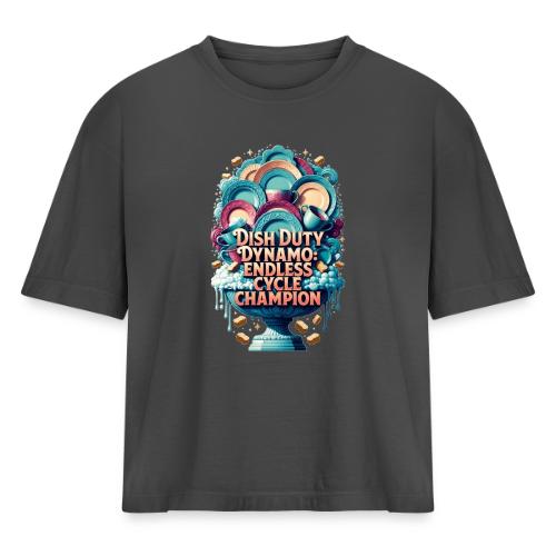 Dish Duty Dynamo T Shirt, Endless Cycle Champion - Women's Heavyweight Cropped T-Shirt